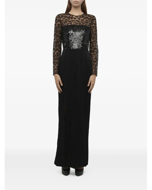 McQueen Black Sequin-Embellished Dress