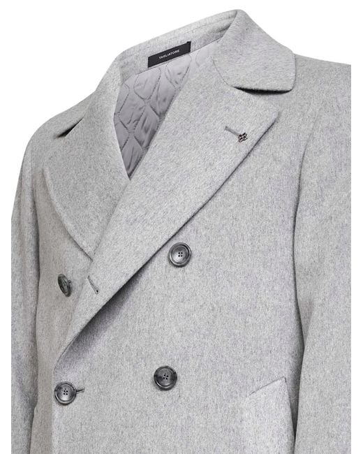 Tagliatore Gray Double-Breasted Coat for men