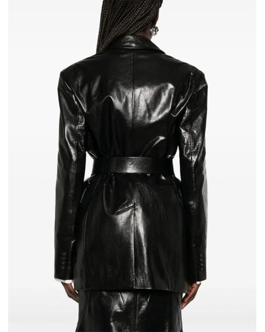 Sportmax Black Leather Jacket