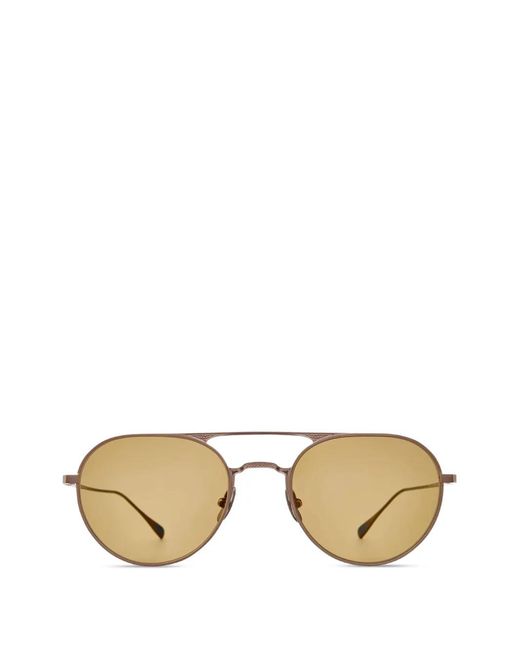 Garrett Leight Metallic Benny J Pilot-Frame Sunglasses