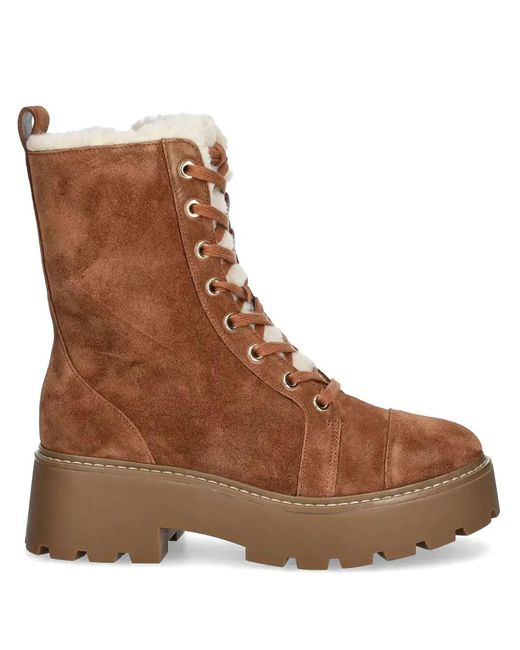 MICHAEL Michael Kors Brown Suede Combat Boots