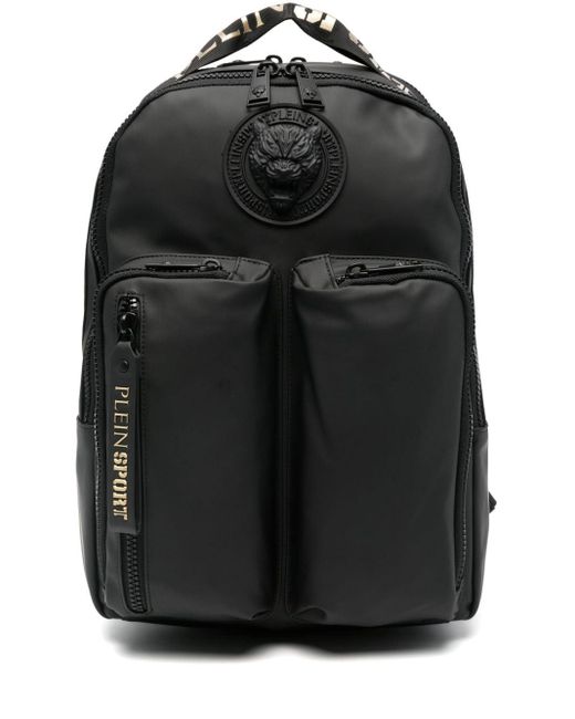 Philipp Plein Black Boston Logo-embossed Backpack for men