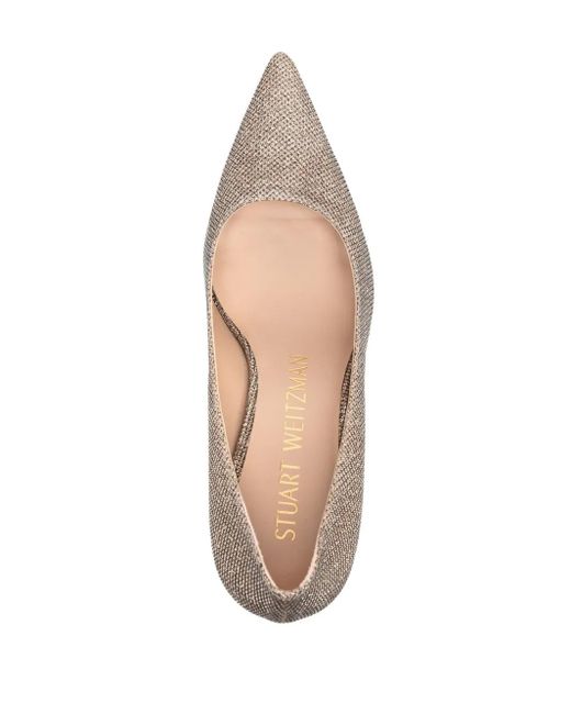 Stuart Weitzman Metallic Stuart 50Mm Glitter Pumps