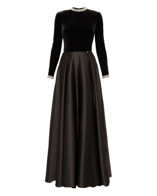 Nissa Crystal-Embellished Maxi Dress in Black | Lyst