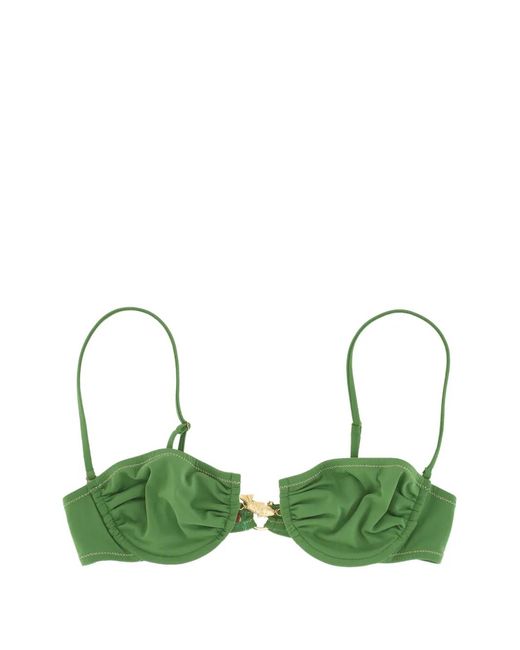 Reina Olga Green Hammond Ruched Bikini Top