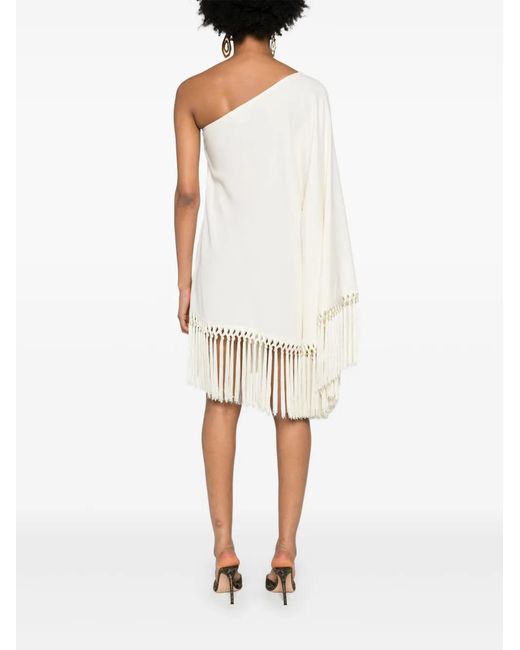 Taller Marmo White Piccolo Arno Fringed Short Dress