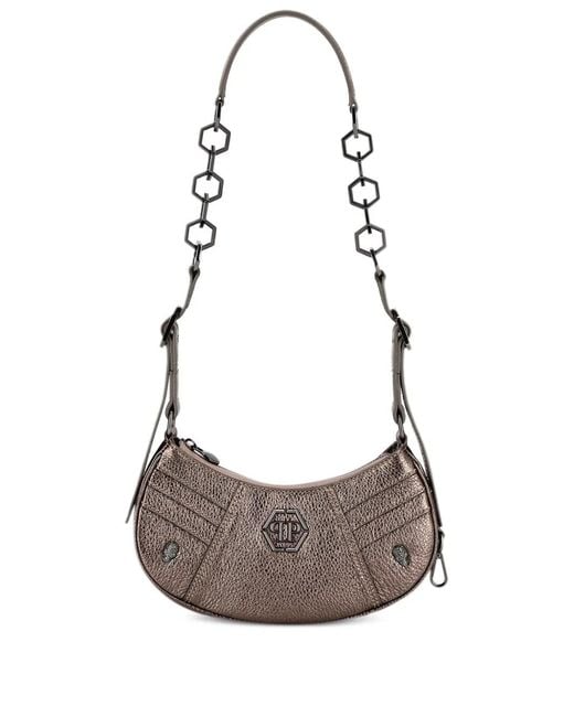 Philipp Plein White Mini Leather Shoulder Bag