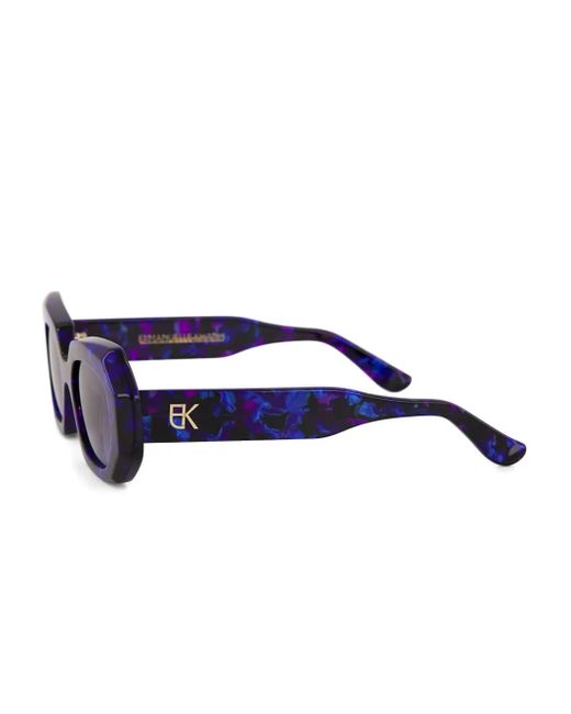 Emmanuelle Khanh Blue Geometric-Frame Gradient Sunglasses