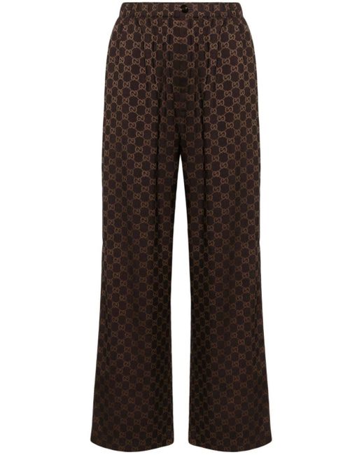 Gucci Brown gg Wide-leg Trousers