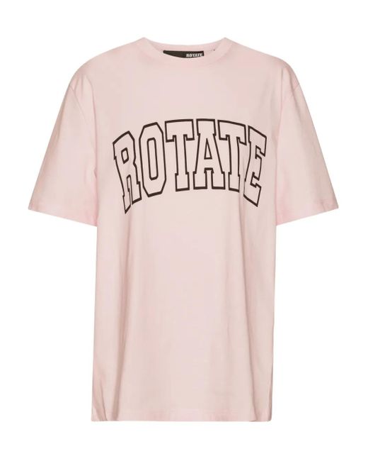 ROTATE BIRGER CHRISTENSEN Pink T-Shirt mit Logo-Print