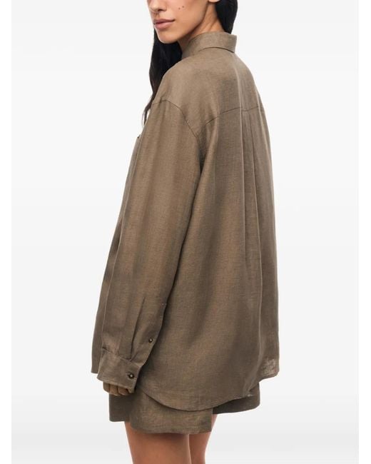 12 STOREEZ Brown Patch-Pocket Shirt