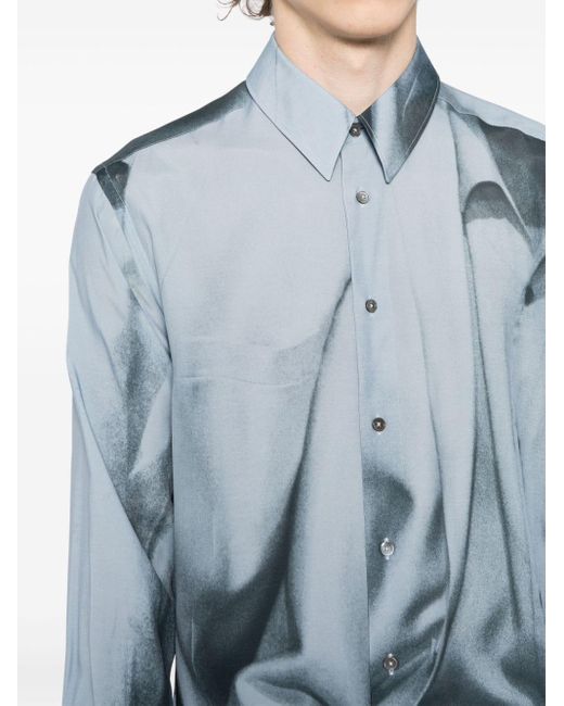 Paul Smith Blue Trompe L'oeil-print Shirt for men