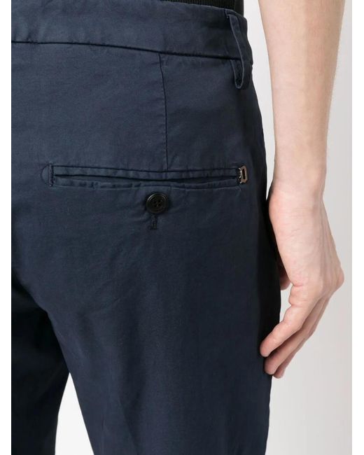 Dondup Blue Mid-Rise Slim-Fit Chinos for men