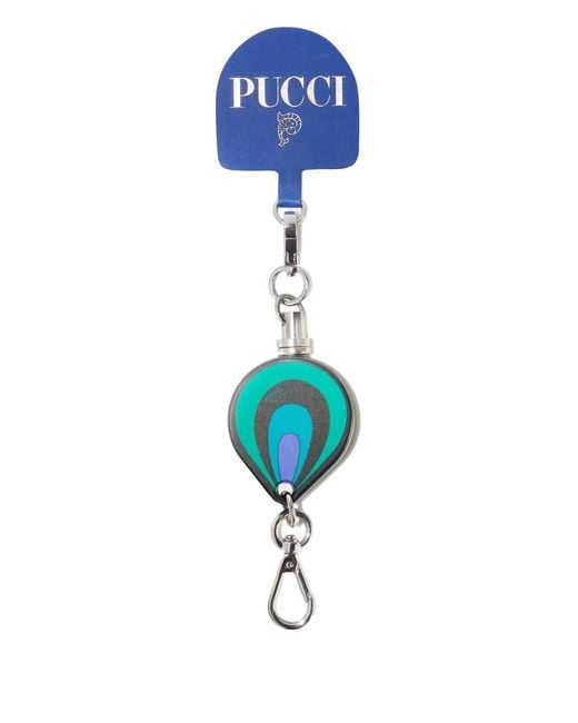 Emilio Pucci Blue Marmo-Print Phone Strap