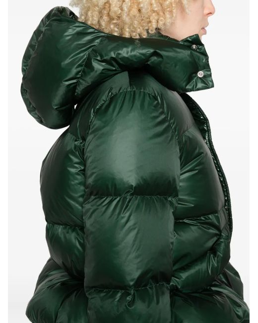 Sacai Green Hooded Quilted Puffer Jacket