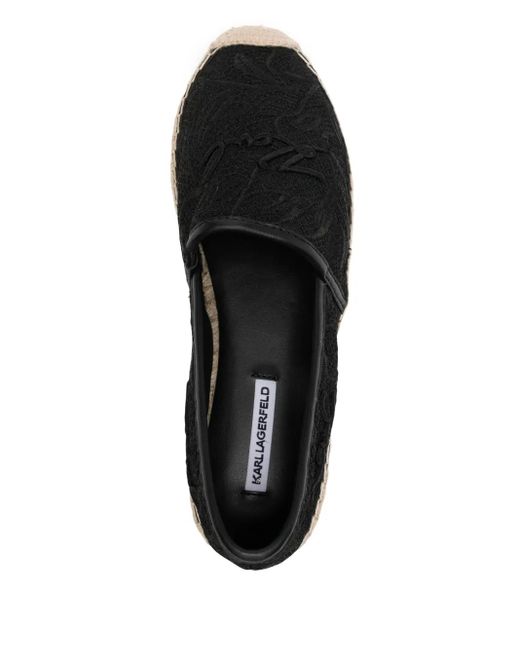 Karl Lagerfeld Black Kamini Orchid Espadrilles