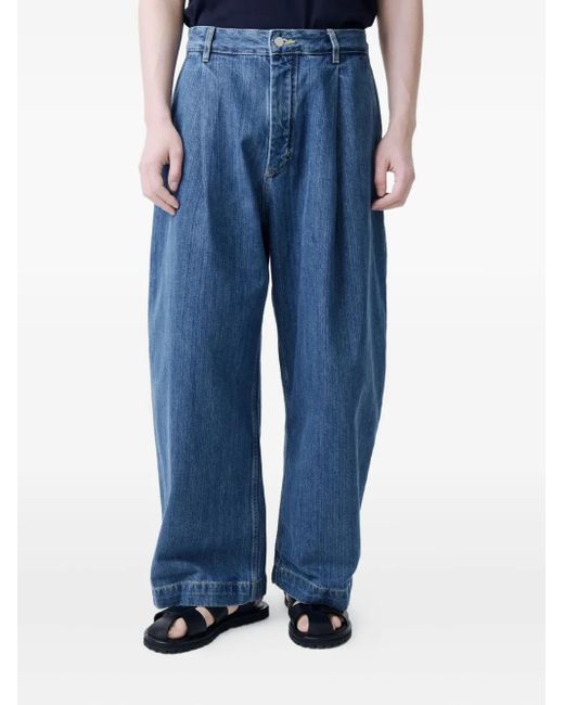 メンズ Studio Nicholson ワイドジーンズ Blue
