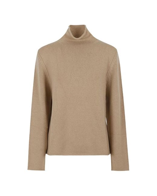 Allude Natural High-Neck Cashmere Sweater