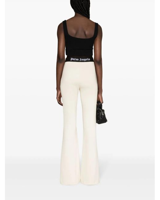 Palm Angels ロゴテープ フレアトラックパンツ White