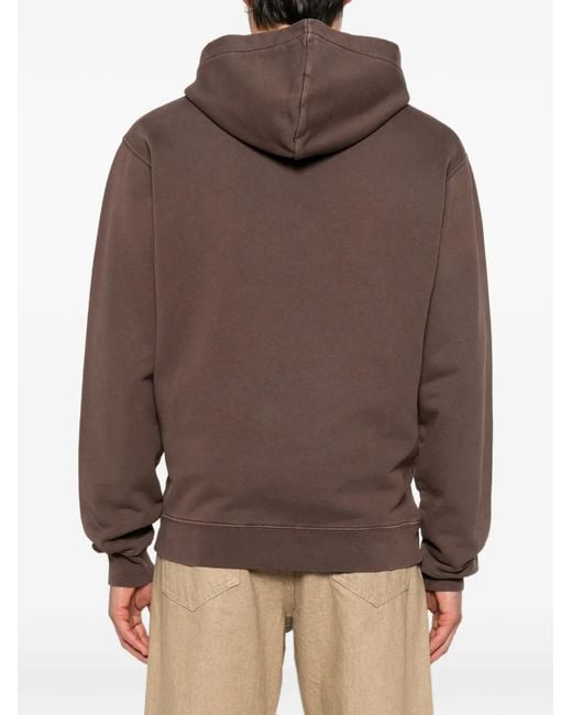 Jacquemus Brown Logo-Patch Hoodie for men