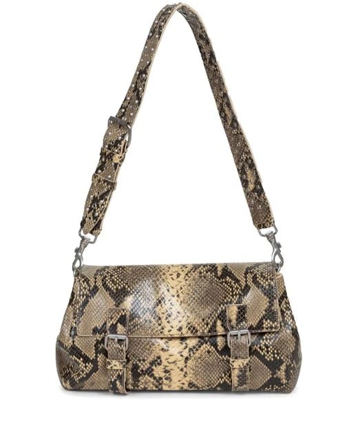 Bolso satchel grande Dries Van Noten de color Metallic