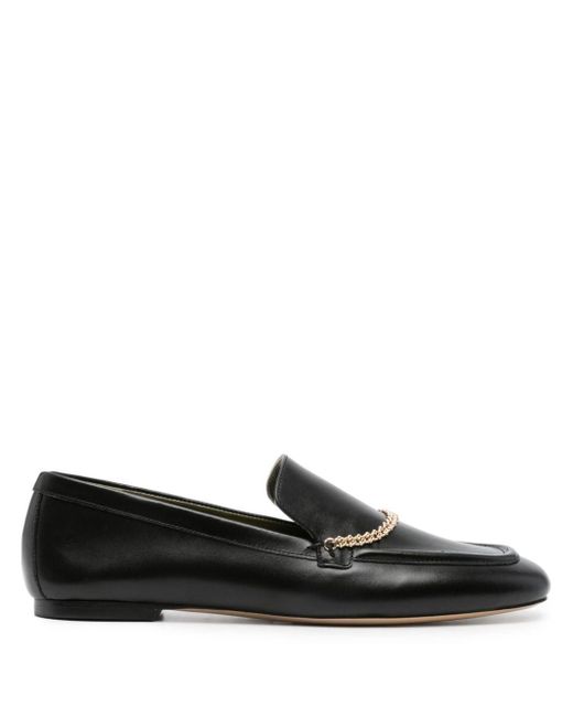 MARIA LUCA Black Chain-strap Loafers
