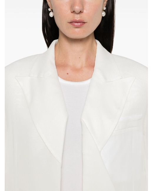 Victoria Beckham White Folded-detail Blazer