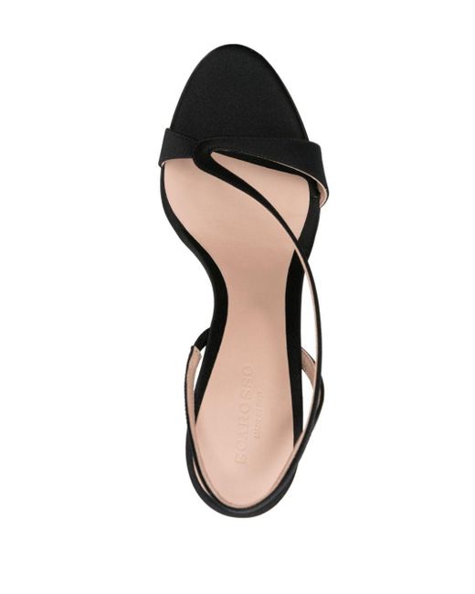 Scarosso Black Paula 85mm Satin Sandals