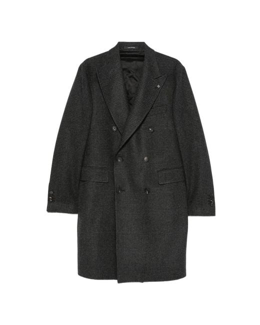 Valentino Garavani メンズ ブラック マンダリンカラー ダブルコート