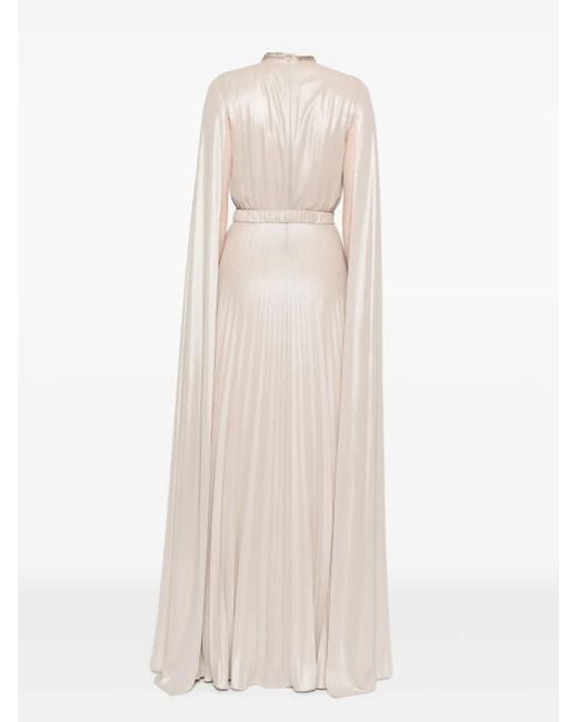 Nissa White Cape-Design Maxi Dress