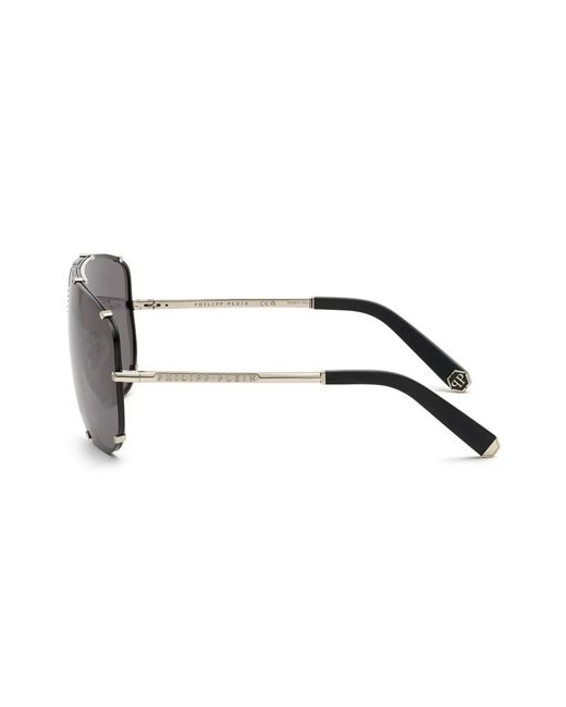 Philipp Plein Gray Stud Pilot-Frame Sunglasses