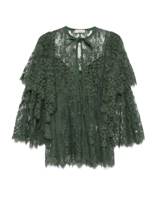 Laced blouse Elie Saab de color Green