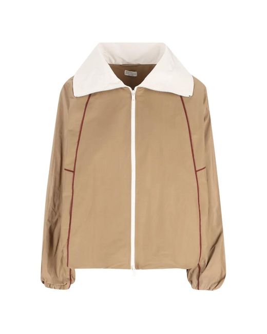 Brunello Cucinelli Natural Contrast-Piping Jacket