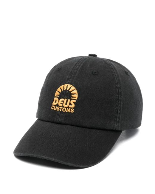 Deus Ex Machina Black Logo-Embroidered Baseball Cap for men