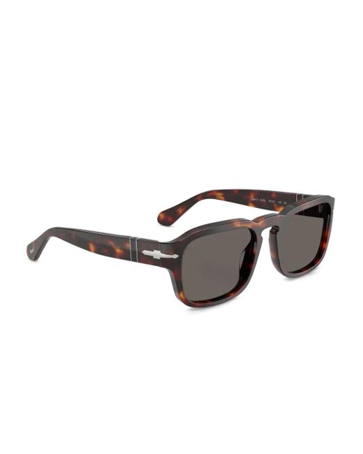 Persol Gray Tortoiseshell Square-Frame Sunglasses