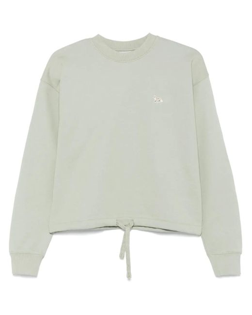 Maison Kitsuné Sweater Met Vossenpatch in het Green