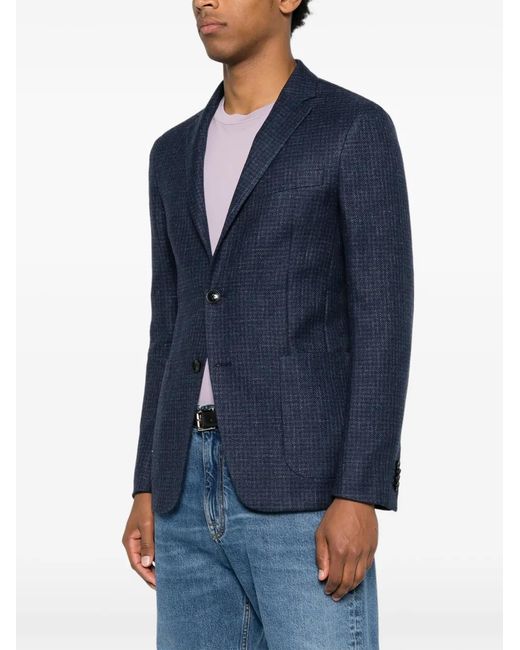 Zegna Blue Two-Button Blazer for men