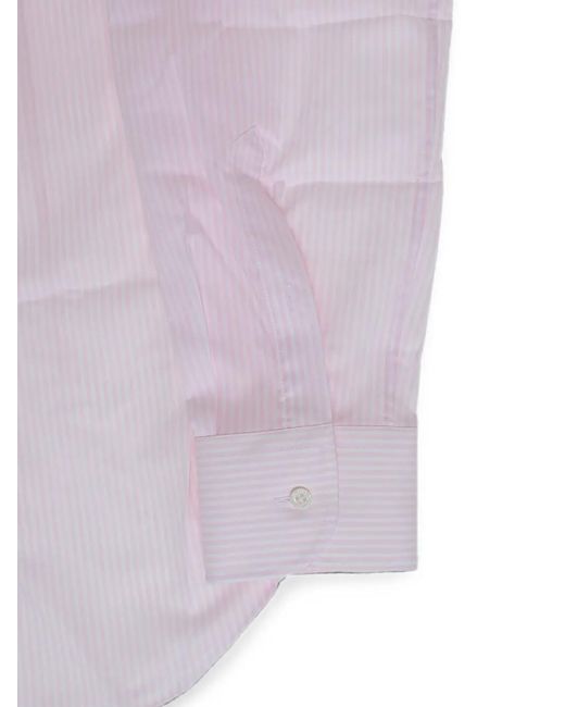 Corneliani Purple Striped French-Collar Shirt for men