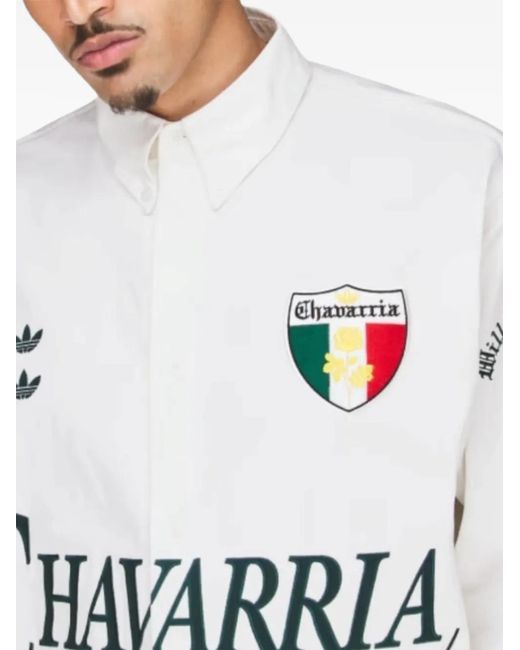 Willy Chavarria White X Adidas Logo-Print Shirt