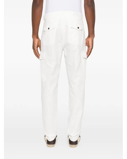 Eleventy White Belt-Loop Cargo Pants for men