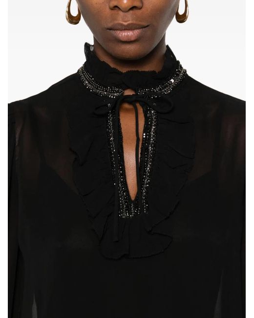 Twinset ラッフル ブラウス Black
