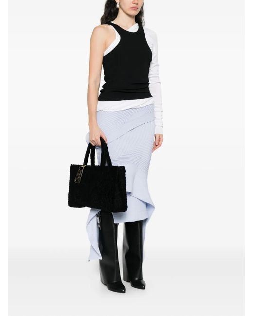 La Milanesa Black Textured-Effect Tote Bag
