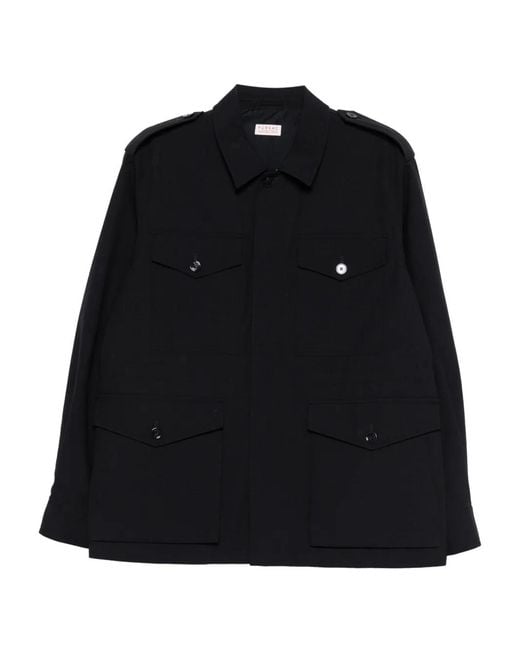 Fursac Black Pocket Epaulettes Parka for men