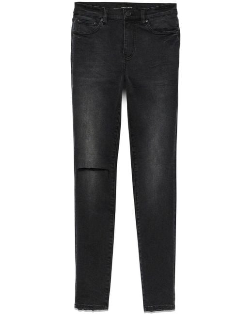 Purple Brand Black Ripped-detail Skinny Jeans