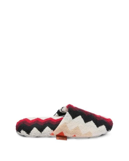 Missoni White Zigzag-Knit Slippers