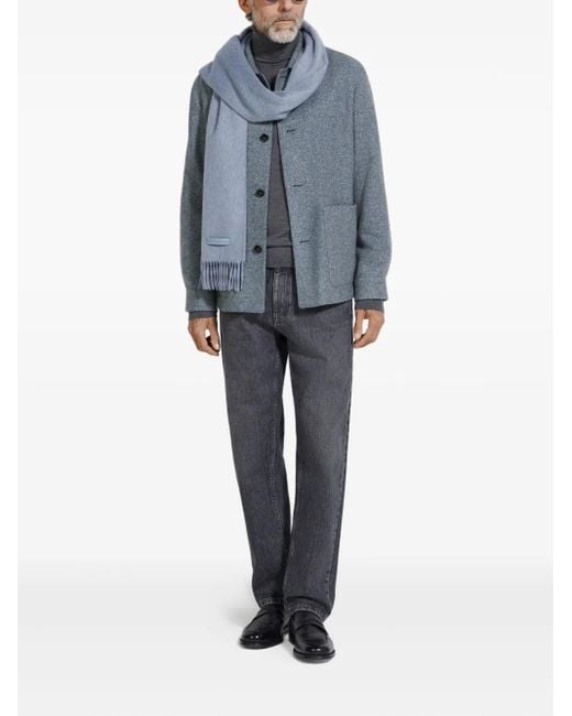 Zegna Blue Patch-Pockets Jacket for men