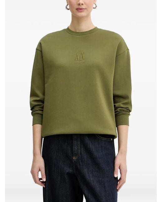 ARMANI EXCHANGE Green Logo-Embroidered Sweatshirt