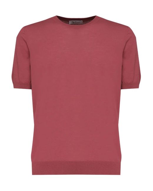 John Galliano Pink Short-Sleeve Cotton T-Shirt for men