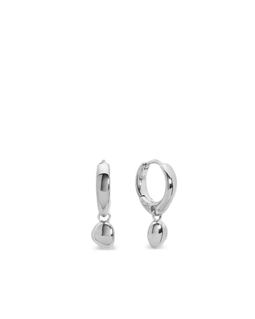 Monica Vinader White Drop Huggie Earrings