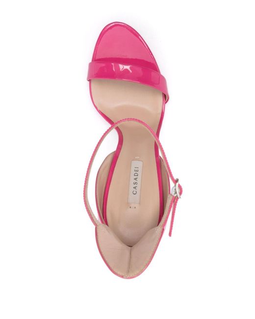 Casadei Pink Cappa Blade 120mm Leather Sandals